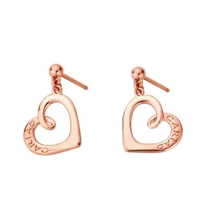 Clogau Cariad 9ct Rose Gold Heart Stud Earrings D