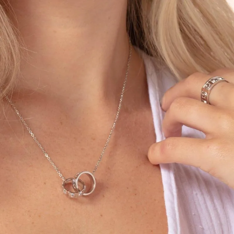 Clogau Cariad Cariad Sterling Silver Links Necklace D