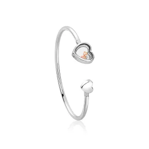 Clogau Cariad Heart Inner Charm Sterling Silver Bangle D