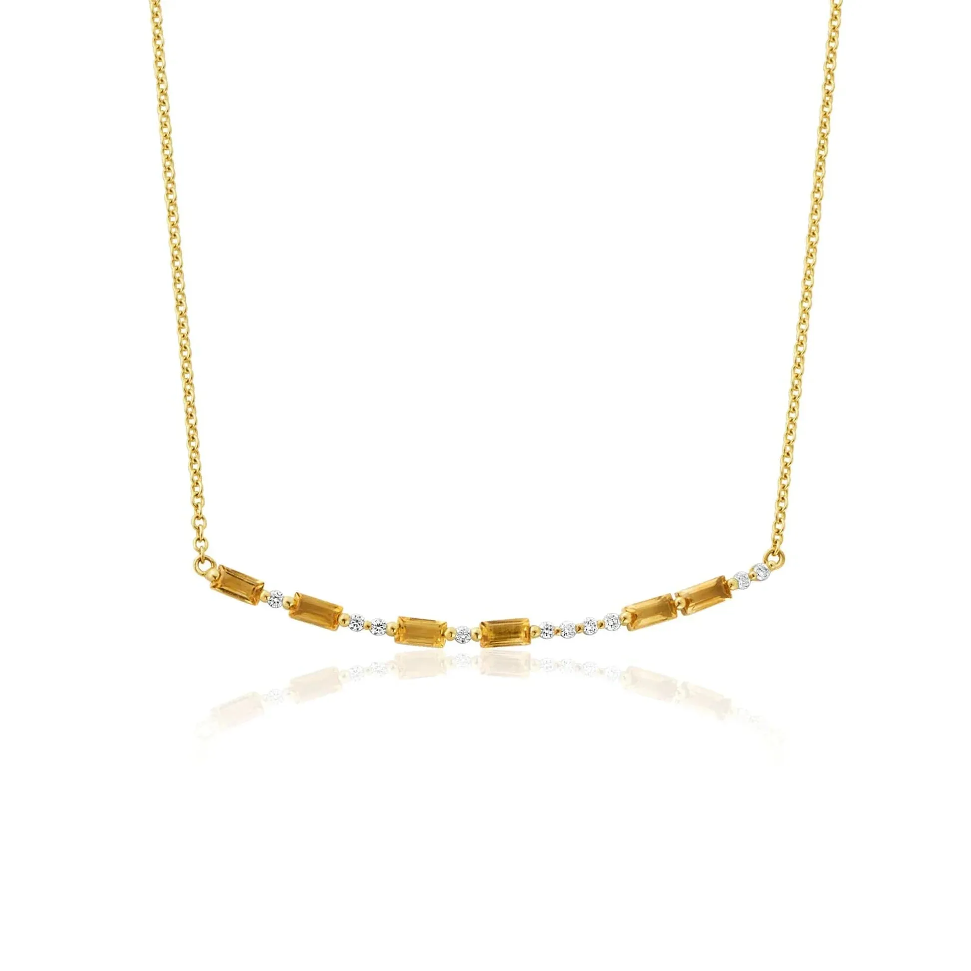 Clogau Cariad Morse Code 9ct Gold Diamond Citrine Necklace D