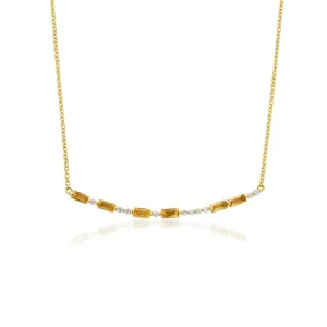 Clogau Cariad Morse Code 9ct Gold Diamond Citrine Necklace D