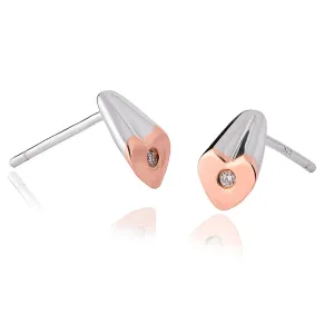 Clogau Cariad Sterling Silver Diamond Stud Earrings