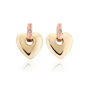 Clogau Cariad Yellow and Rose Gold Diamond Earrings D