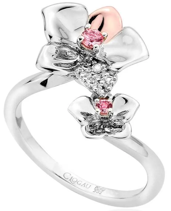 Clogau Double Orchid Sterling Silver Ring