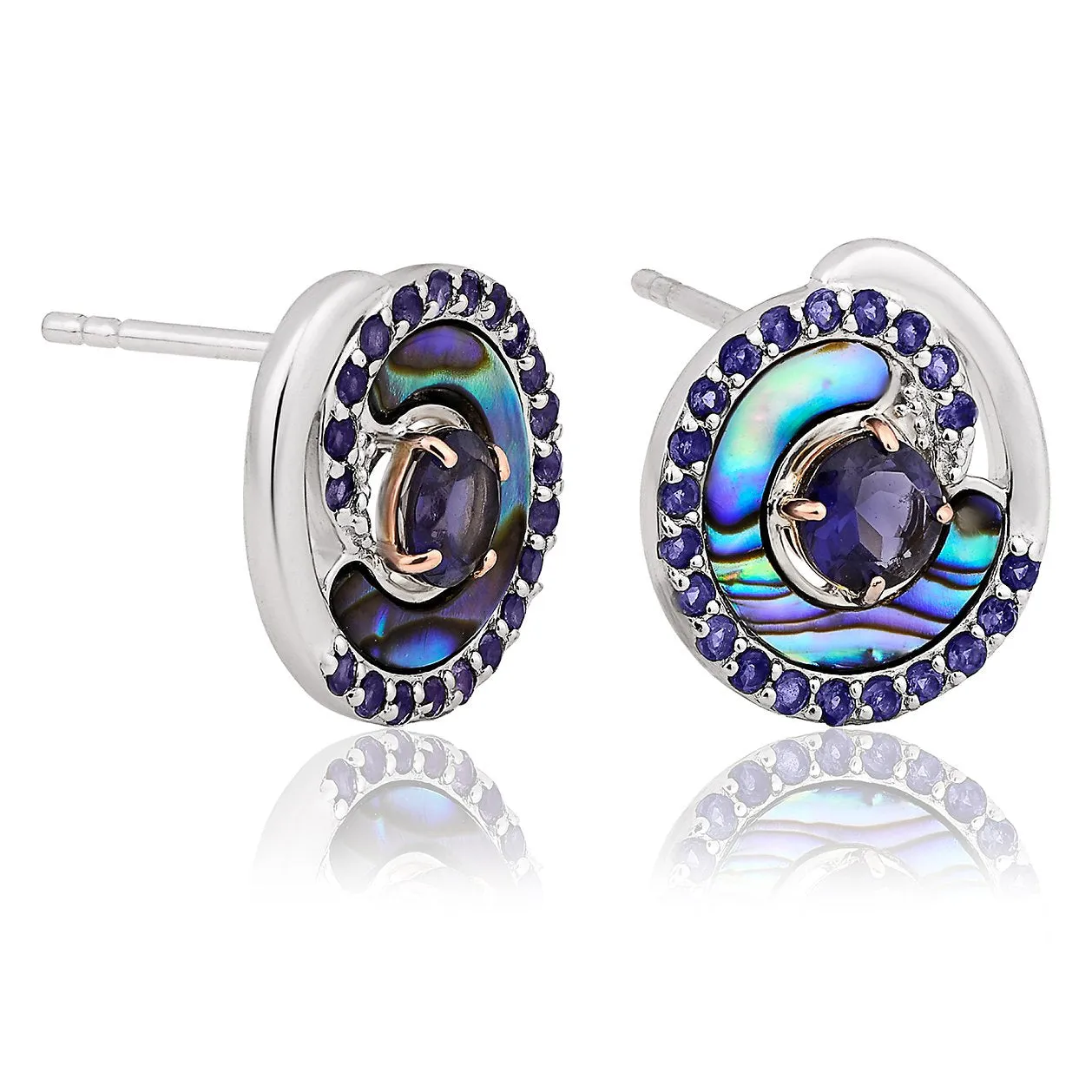 Clogau Ebb and Flow Sterling Silver Abalone Stud Earrings