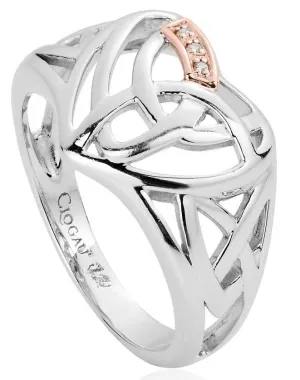 Clogau Eternal Love Sterling Silver Diamond Heart Ring D