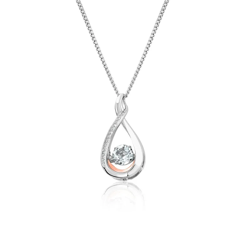 Clogau Eternity Dancing Sterling Silver White Topaz Pendant D