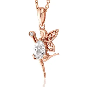 Clogau Fairy 9ct Rose Gold Zircon Necklace