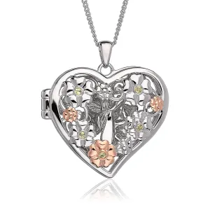 Clogau Fairy Sterling Silver 9ct Rose Gold Heart Open Locket