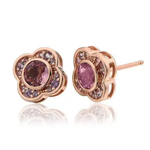 Clogau Jewel Bloom 9ct Rose Gold Pink Tourmaline Stud Earrings