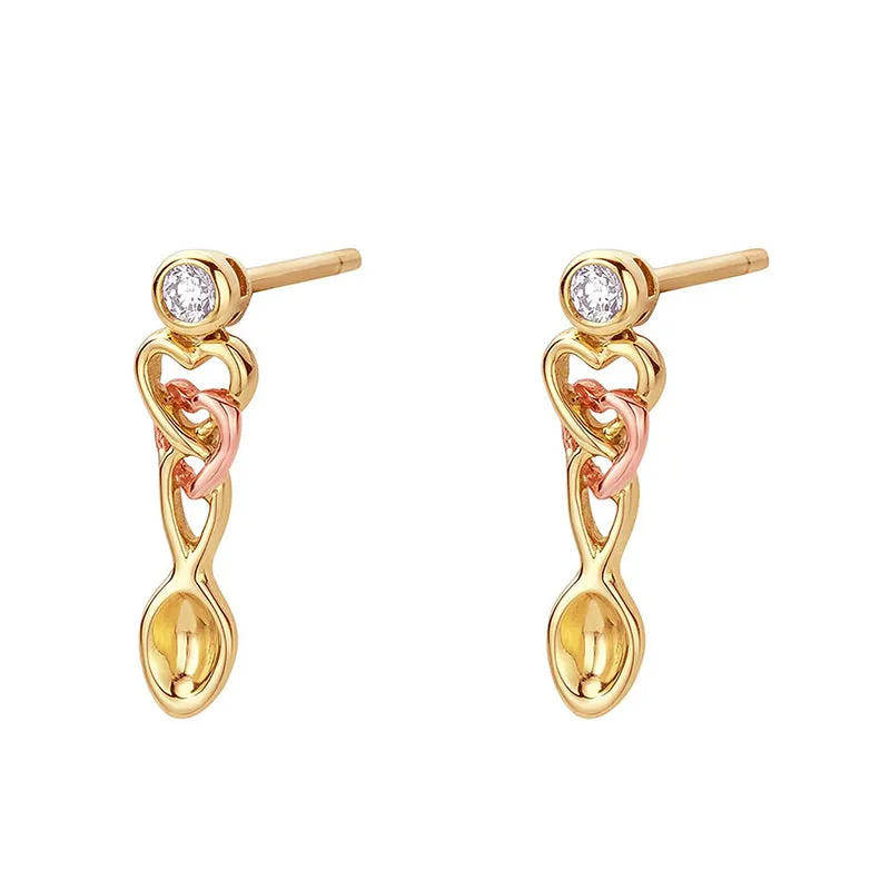 Clogau Lovespoons 9ct Yellow Gold Citrine Earrings D