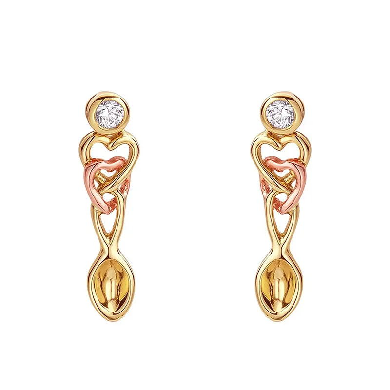 Clogau Lovespoons 9ct Yellow Gold Citrine Earrings D