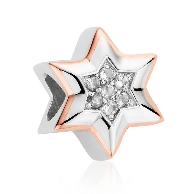 Clogau Milestones Sterling Silver White Topaz Star Charm