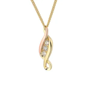 Clogau Past Present Future 9ct Yellow Gold Diamond Necklace