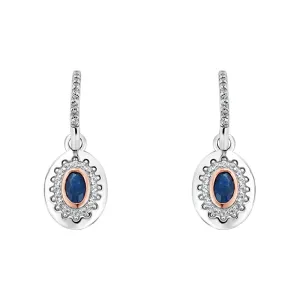 Clogau Princess Diana Sterling Silver Sapphire Drop Earrings