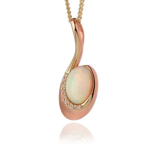 Clogau Serenade Yellow and Rose Gold Opal Pendant