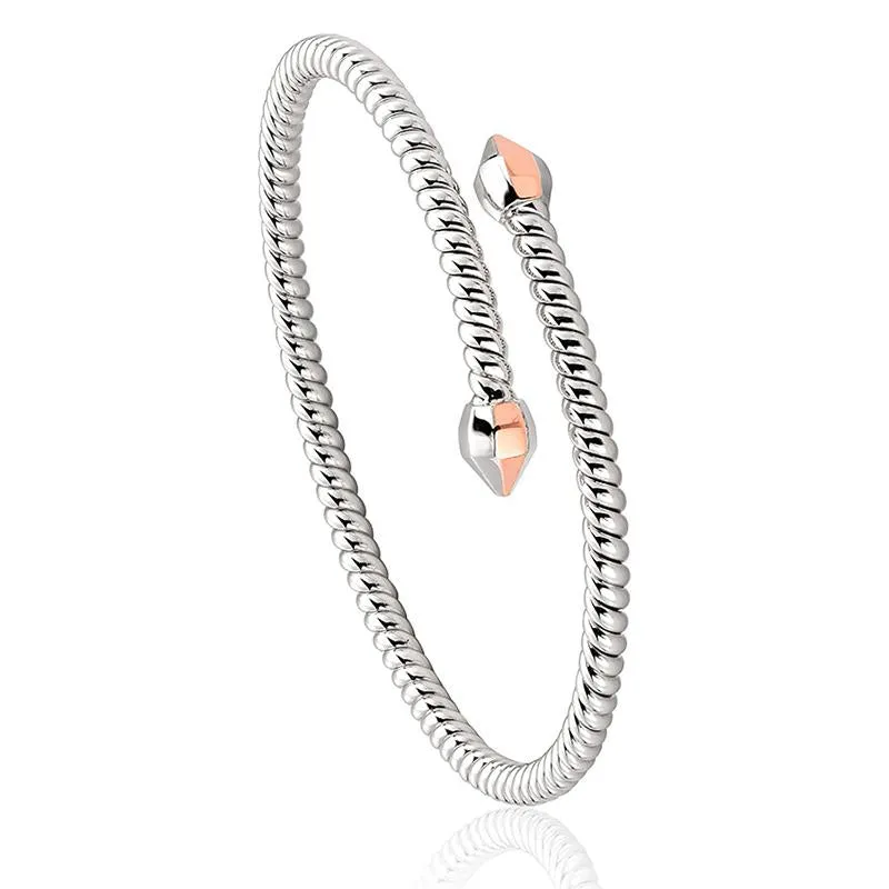 Clogau Sterling Silver Twist Mens Bangle