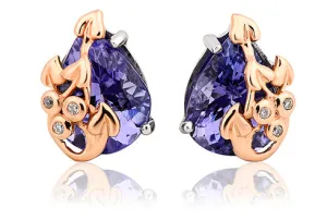 Clogau Tree of Life 18ct Gold Tanzanite Stud Earrings