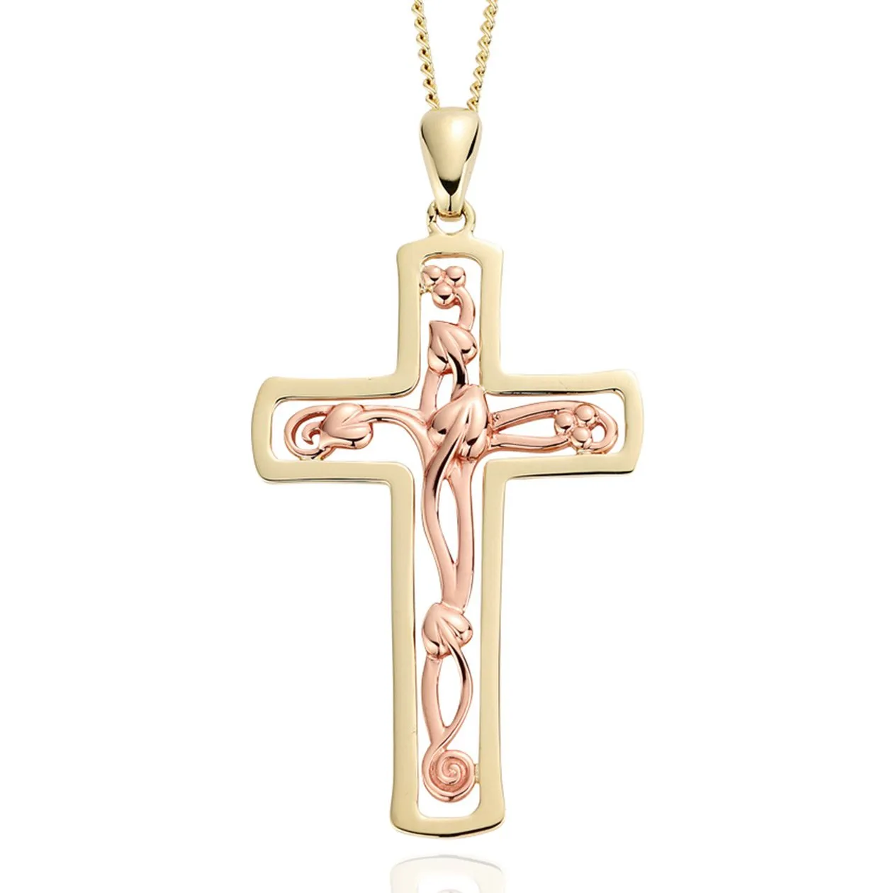 Clogau Tree of Life 9ct Rose Gold Cross Necklace