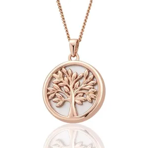 Clogau Tree of Life 9ct Rose Gold Mother of Pearl Circle Necklace