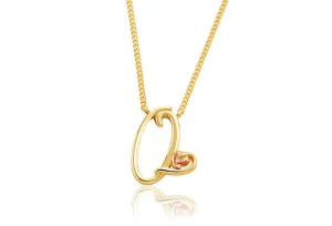 Clogau Tree Of Life Initials Letter Q 9ct Yellow Gold Necklace
