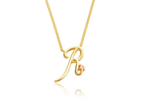 Clogau Tree Of Life Initials Letter R 9ct Yellow Gold Necklace