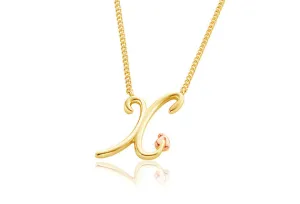 Clogau Tree Of Life Initials Letter X 9ct Yellow Gold Necklace