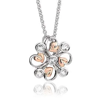 Clogau Tree Of Life Sterling Silver White Topaz Clover Necklace