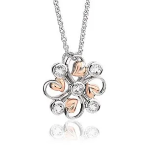 Clogau Tree Of Life Sterling Silver White Topaz Clover Necklace