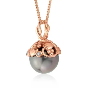 Clogau Tree of Life Tahitian Pearl 18ct Rose Gold Necklace D