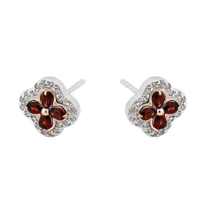 Clogau Tudor Court Sterling Silver Garnet Stud Earrings D