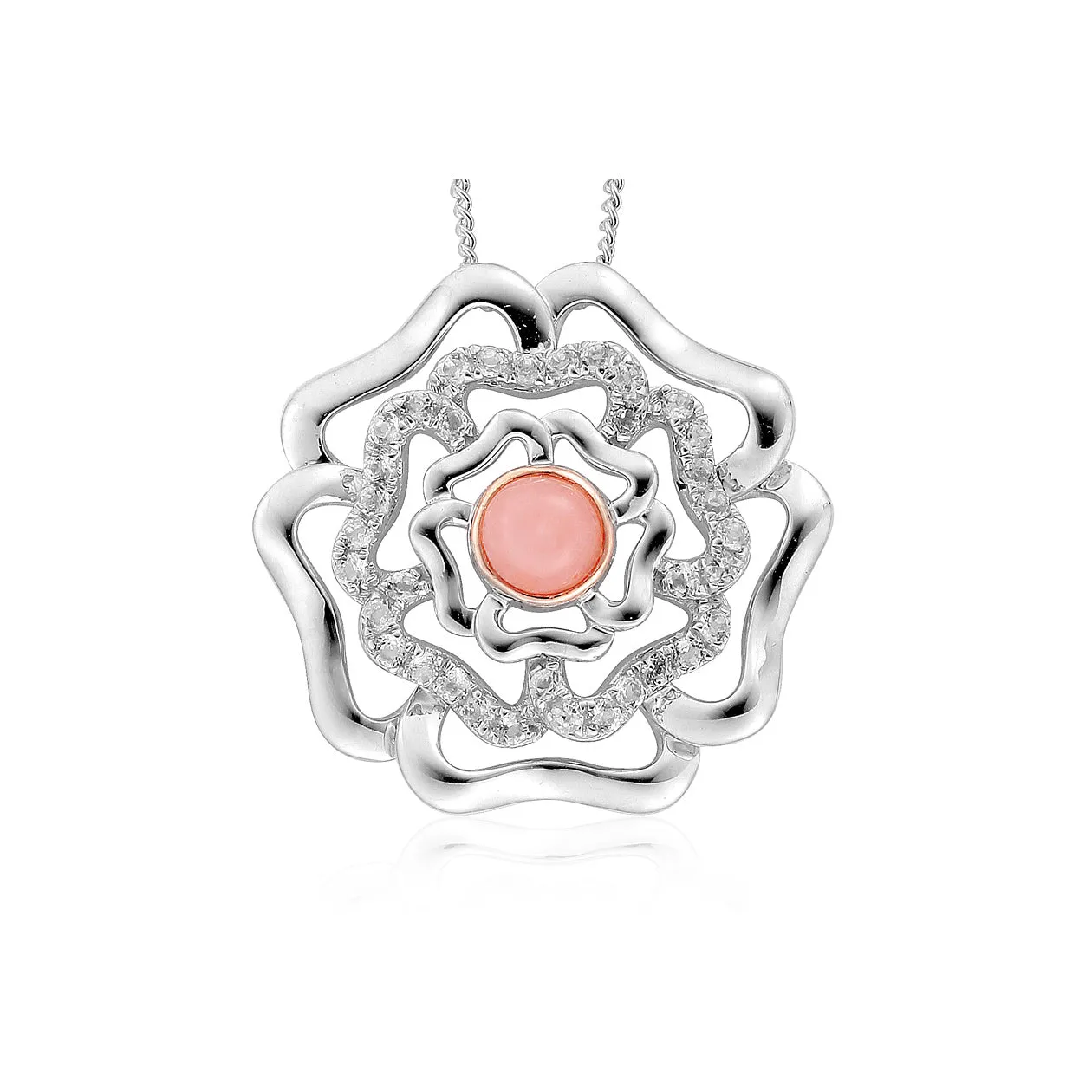 Clogau Tudor Rose Sterling Silver Pendant