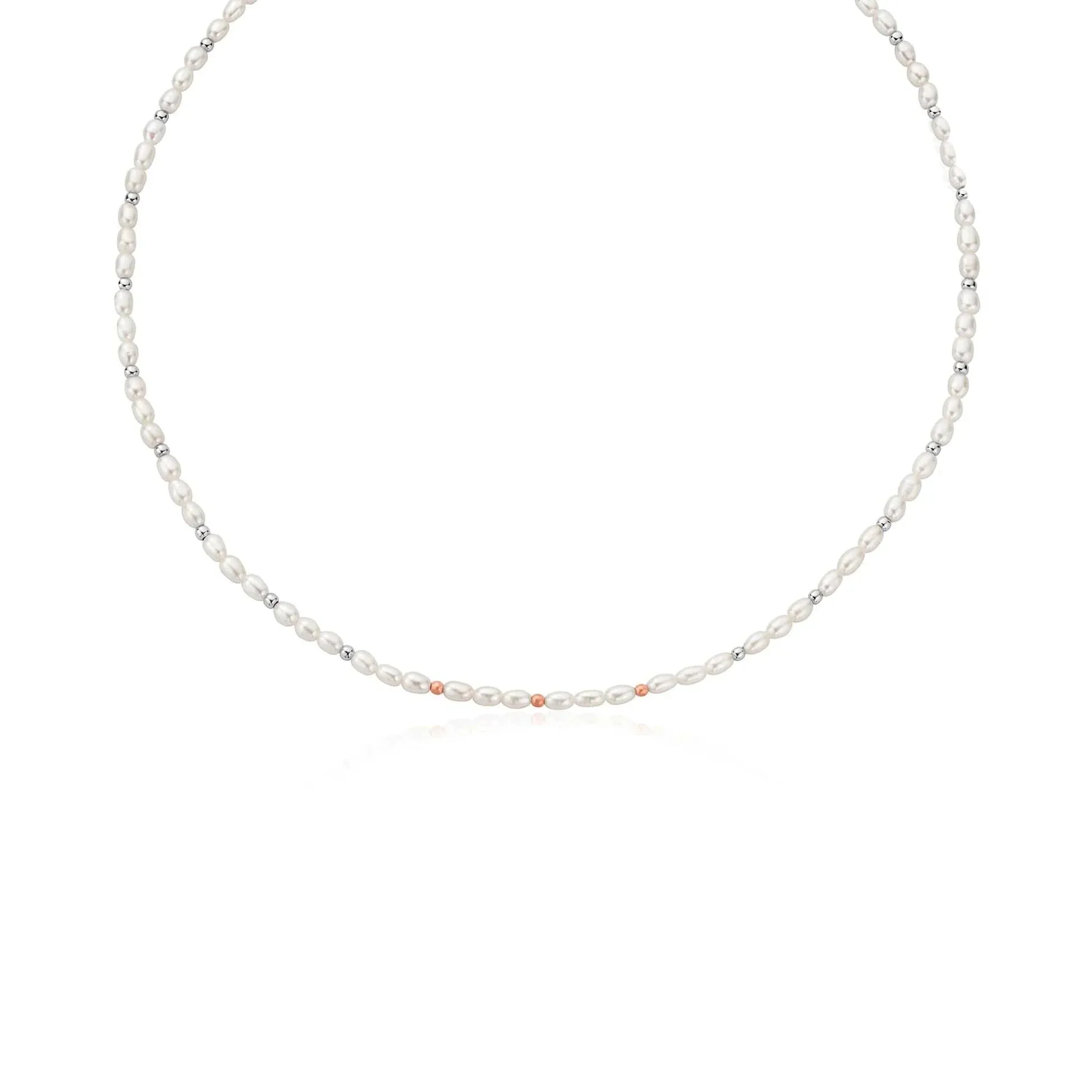 Clogau Welsh Beachcomber Sterling Silver Freshwater Pearl Necklace D