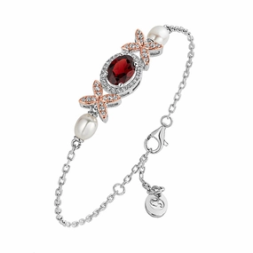 Clogau Queens Jubilee Superbloom Garnet Bracelet D