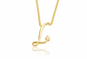Clogau Tree Of Life Initials Letter L 9ct Yellow Gold Necklace D
