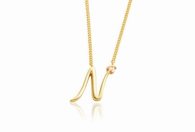 Clogau Tree Of Life Initials Letter N 9ct Yellow Gold Necklace