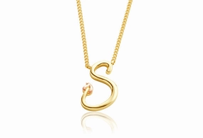 Clogau Tree Of Life Initials Letter S 9ct Yellow Gold Necklace