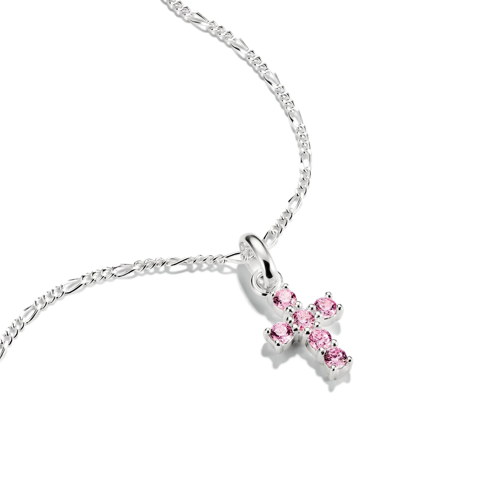 Connect Charm cross with pink stones