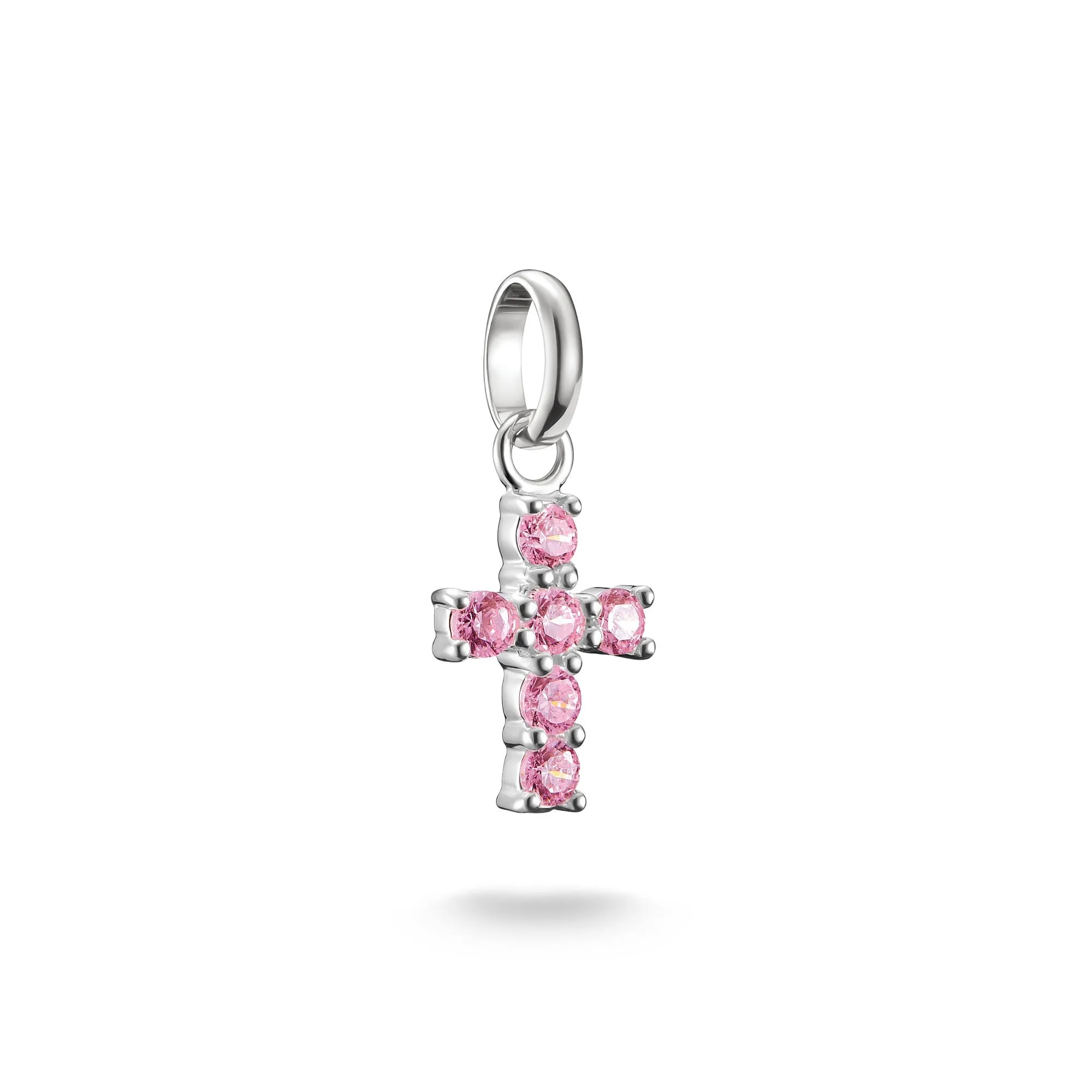 Connect Charm cross with pink stones