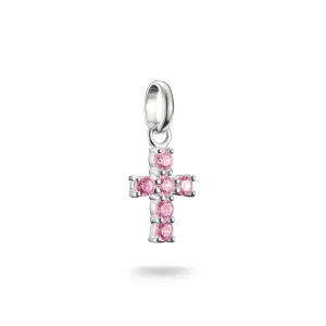 Connect Charm cross with pink stones