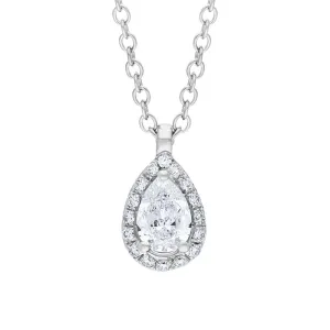 Damiani Minou 18ct White Gold 0.38ct Diamond Pear Cut Pave Necklace