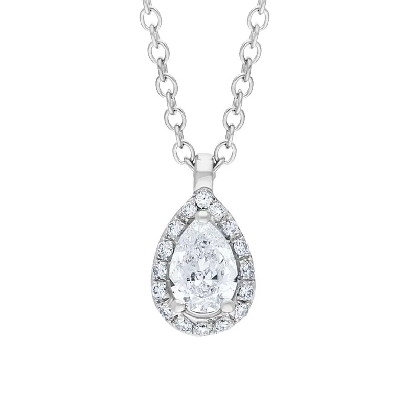 Damiani Minou 18ct White Gold 0.38ct Diamond Pear Cut Pave Necklace