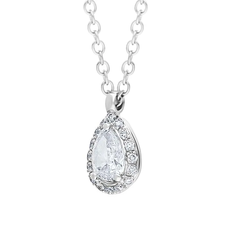 Damiani Minou 18ct White Gold 0.38ct Diamond Pear Cut Pave Necklace