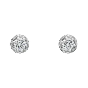 Damiani Minou 18ct White Gold 0.50ct Diamond Round Cut Pave Stud Earrings
