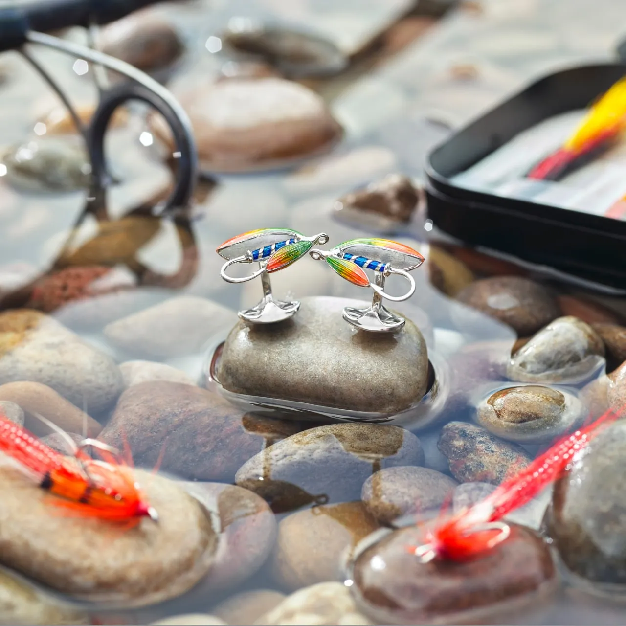 Deakin & Francis Cufflinks Enamel Fish And Fly