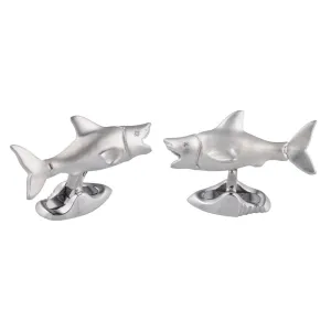 Deakin & Francis Sterling Silver Shark Cufflinks