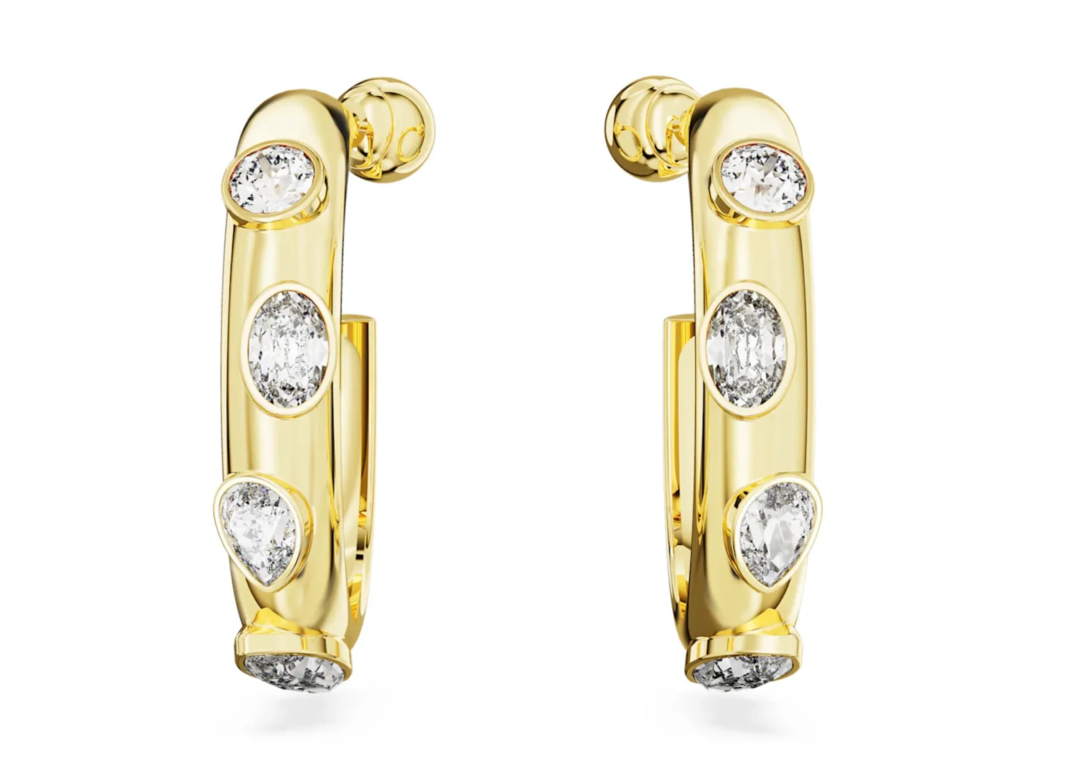 Dextera Gold Mixed Cut Hoop Earrings