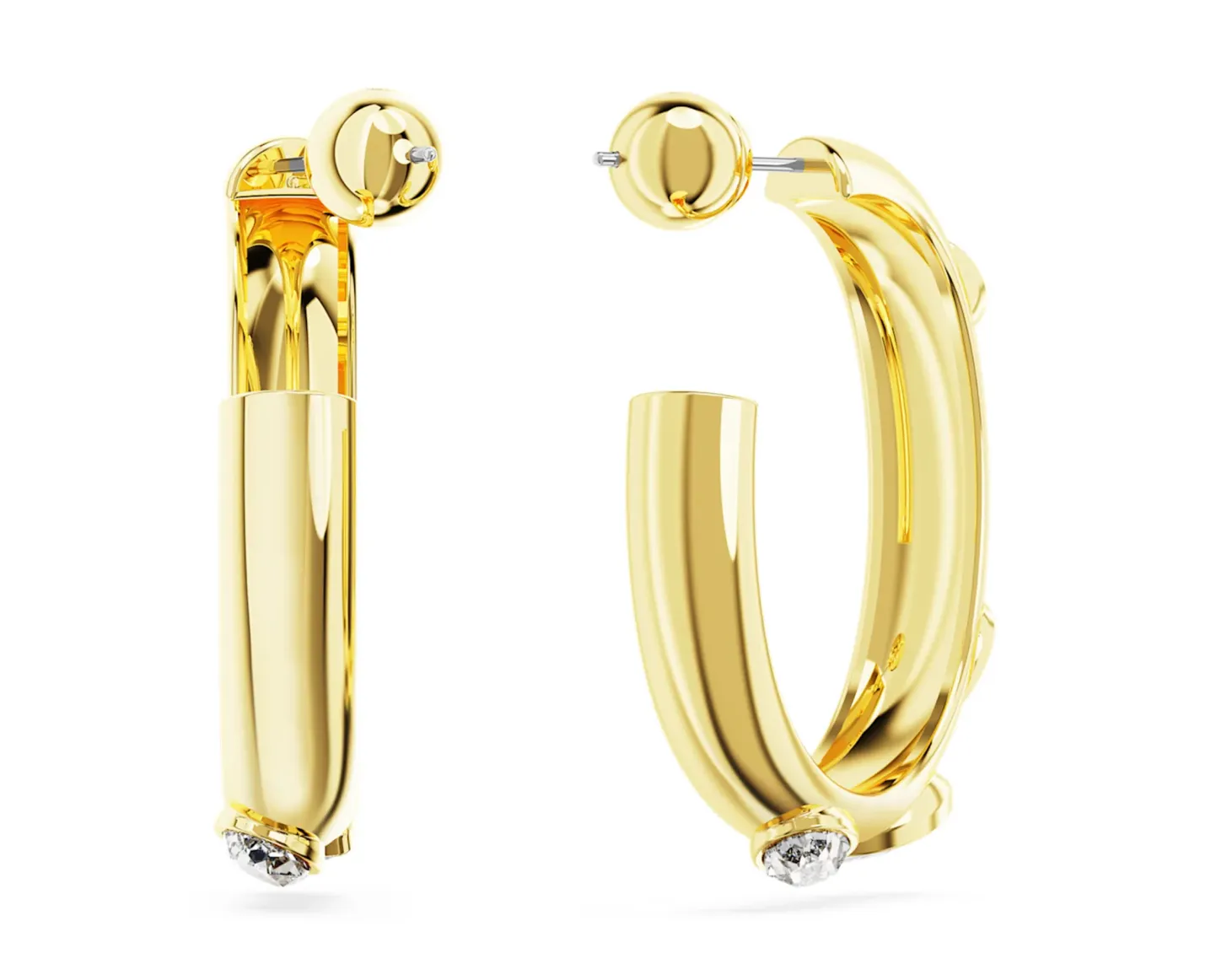 Dextera Gold Mixed Cut Hoop Earrings