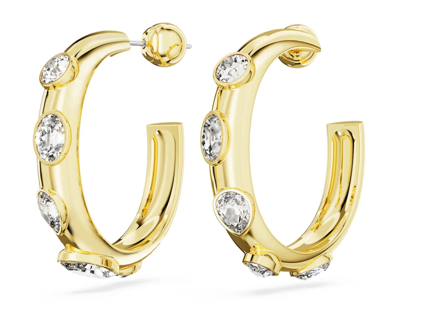Dextera Gold Mixed Cut Hoop Earrings