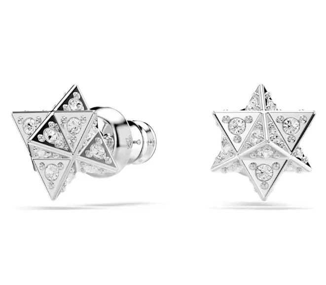 Dextera Star with Crystals Silver Stud Earrings